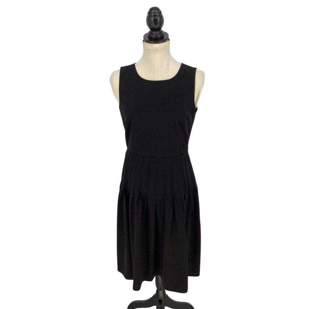 Calvin Klein Little Black Dress Womens 4 Pleated Sleeveless Fit & Flare Classic